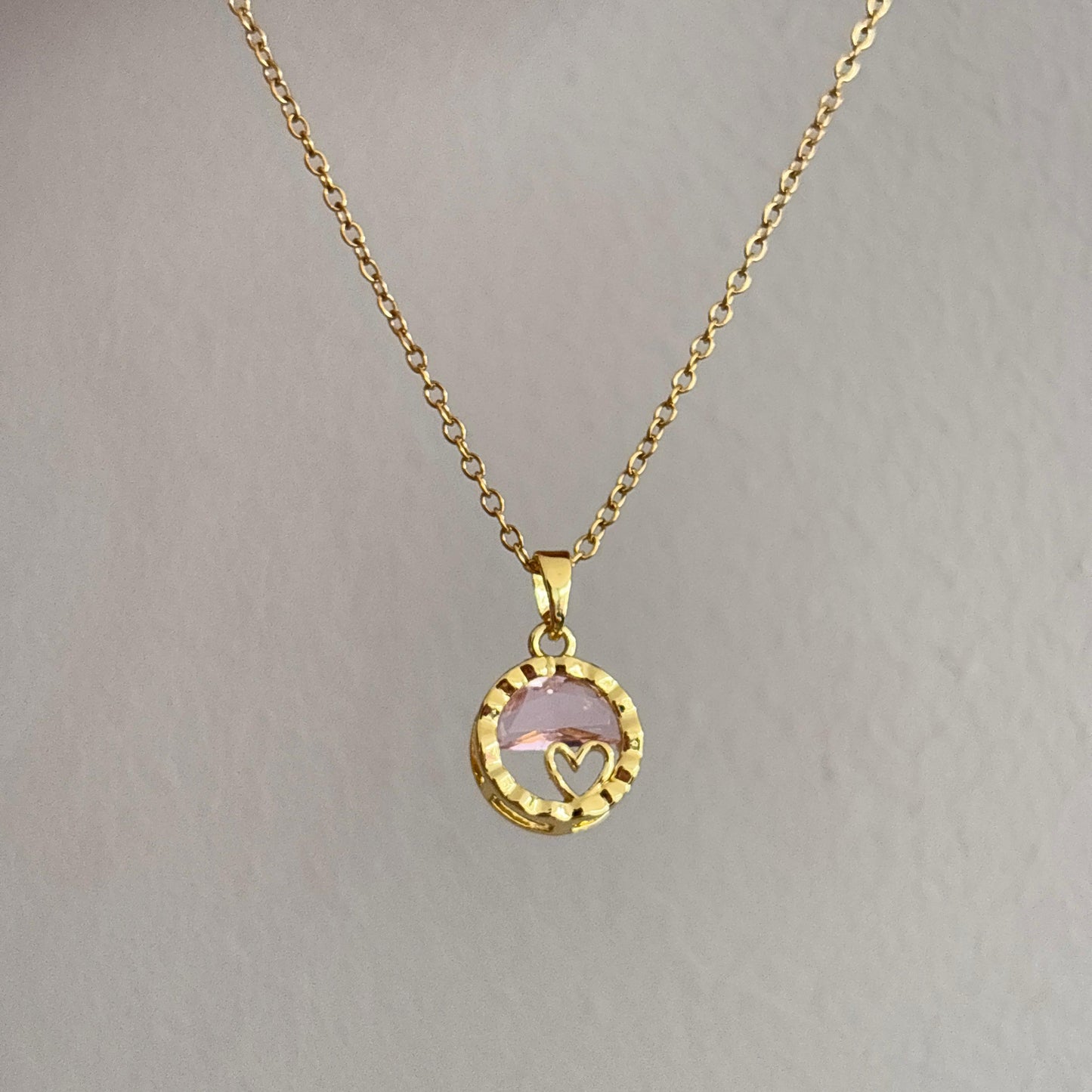 Fuschia Heart Necklace