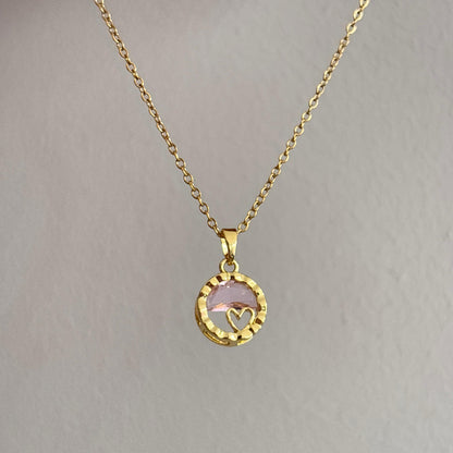 Fuschia Heart Necklace