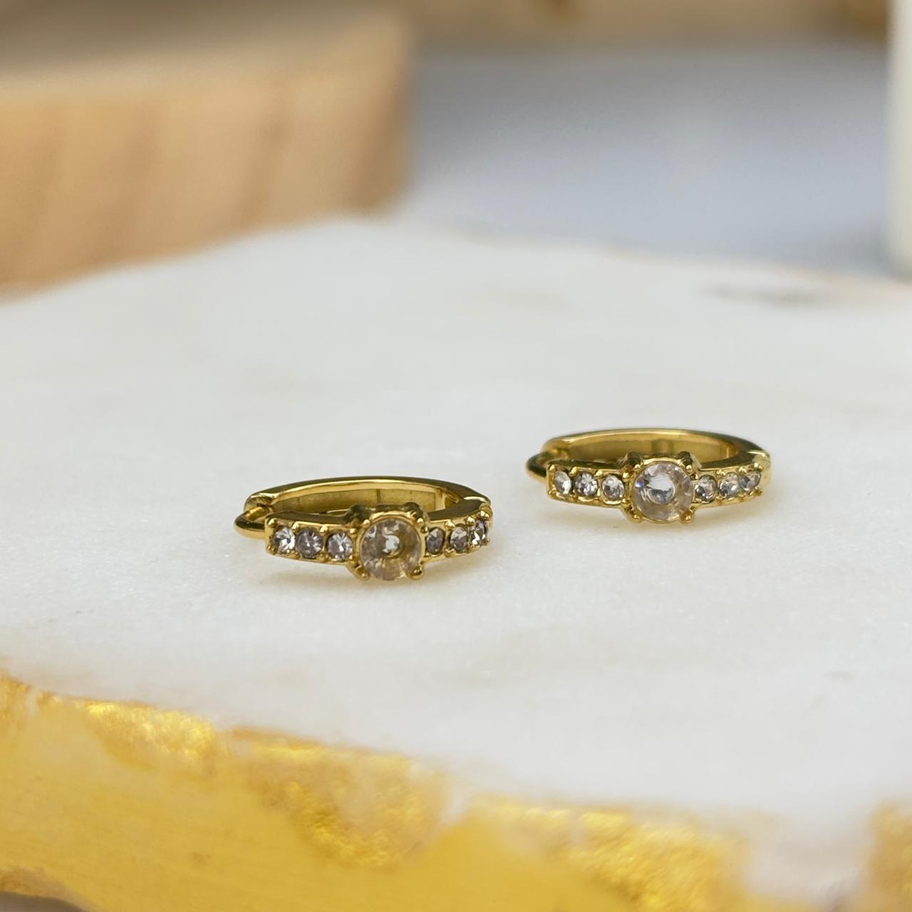 Ellie Solitaire Hoop Earrings