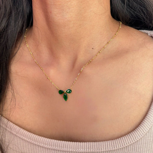 Emerald Trillium Necklace