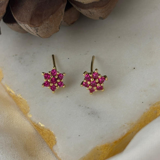 Pink Flora Stud Earrings