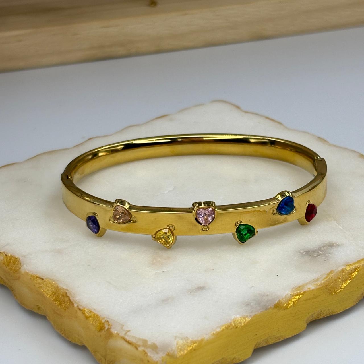 Multi Colored Heartline Bracelet