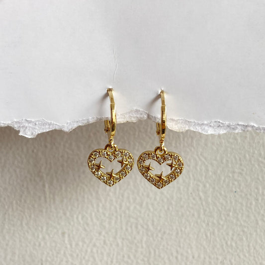 Heart Bling Huggies Earrings