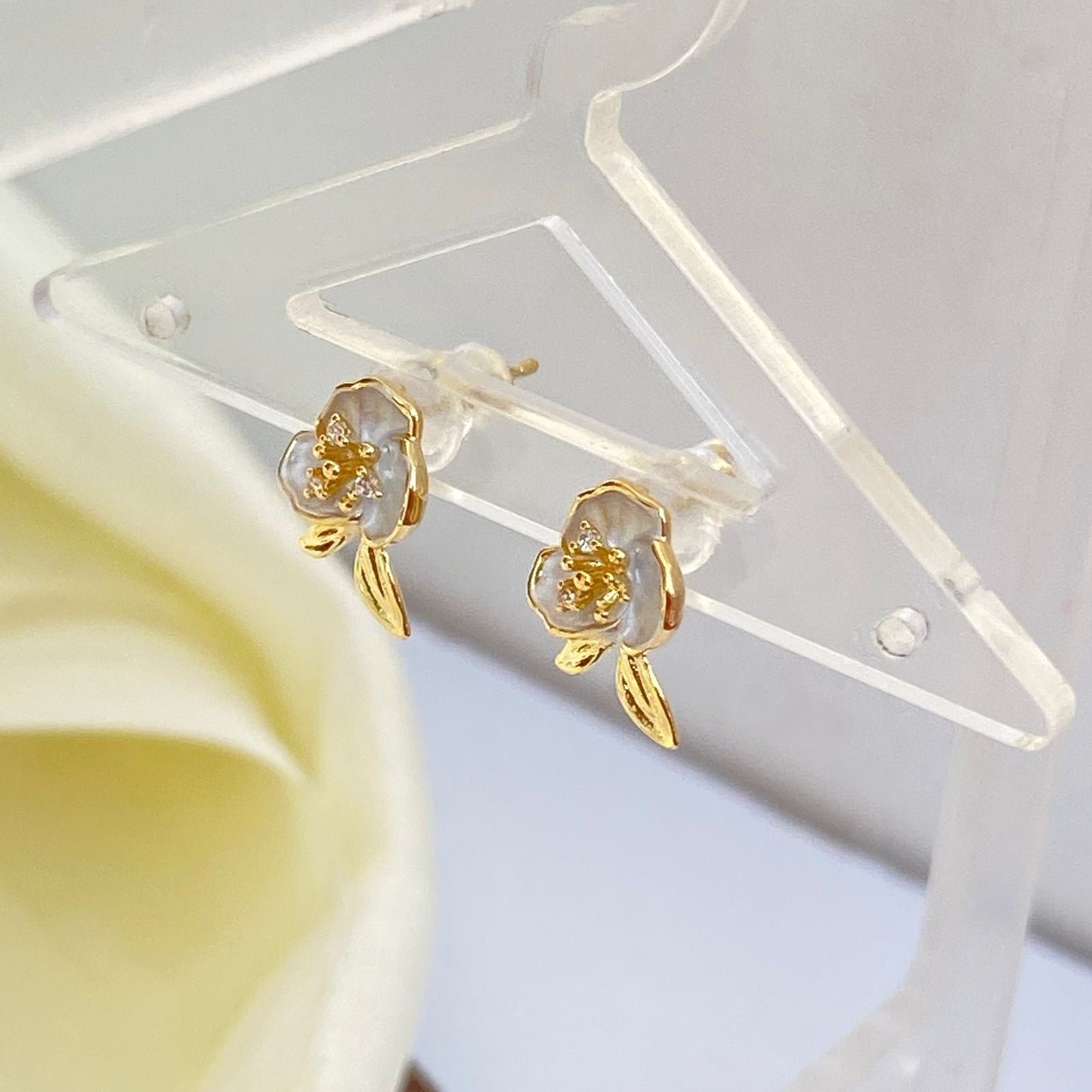 Resin Rose Earrings