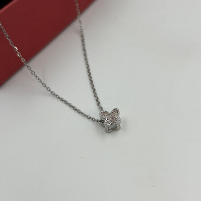 Dainty Mini Butterfly Necklace ( Silver)