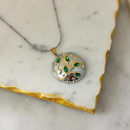 Vein Dual Tone Necklace