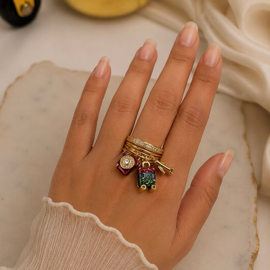 Travel Blogger Charm Ring