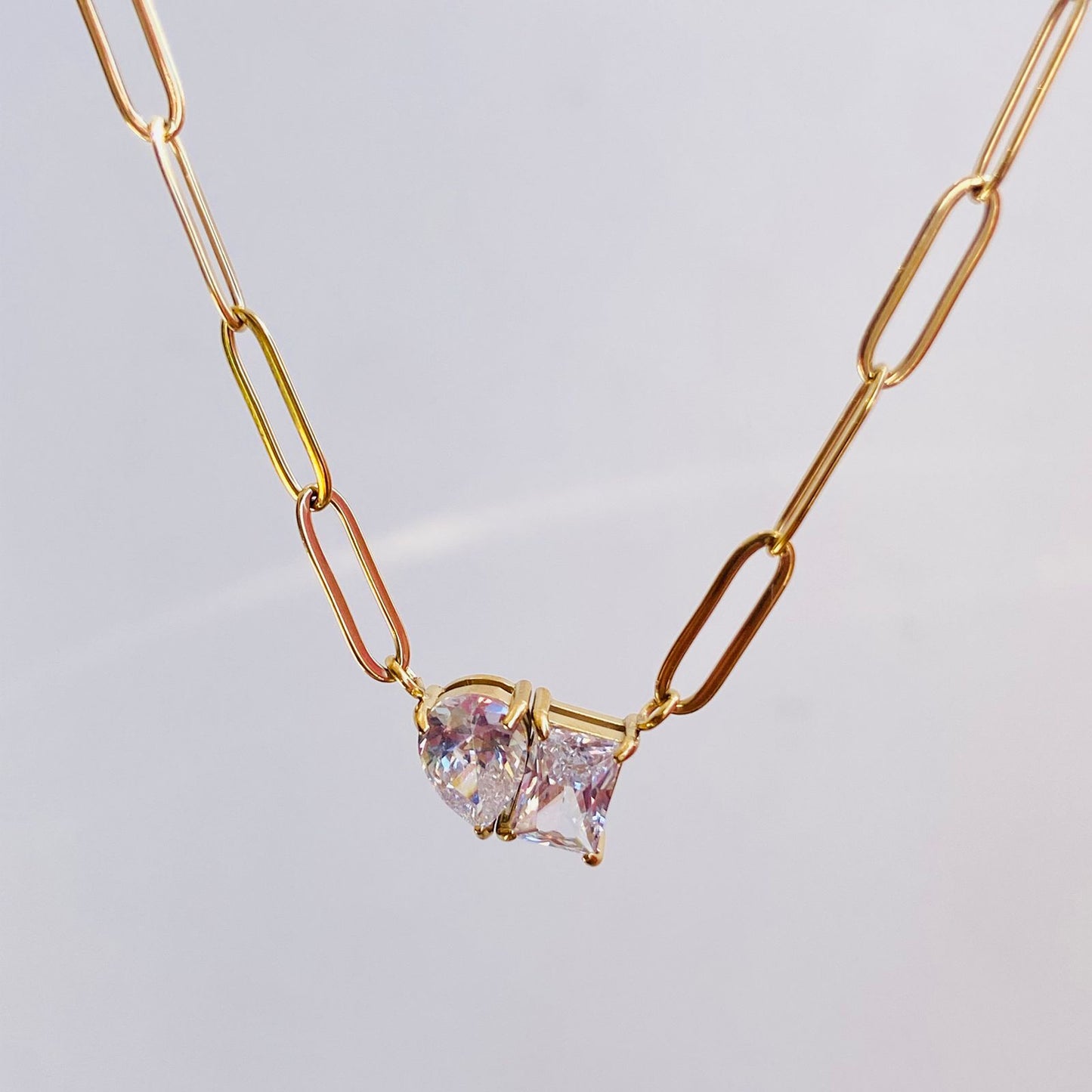 Glam Link Solitaire Necklace