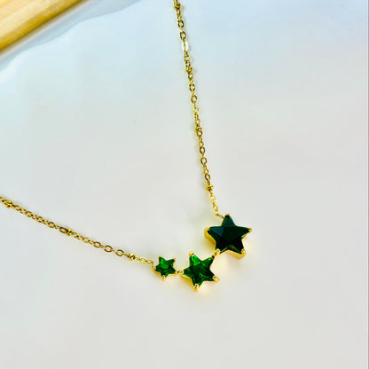 Emerald Shooting Star Necklace