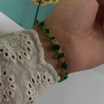 Crystal Emerald Bejewelled Bracelet