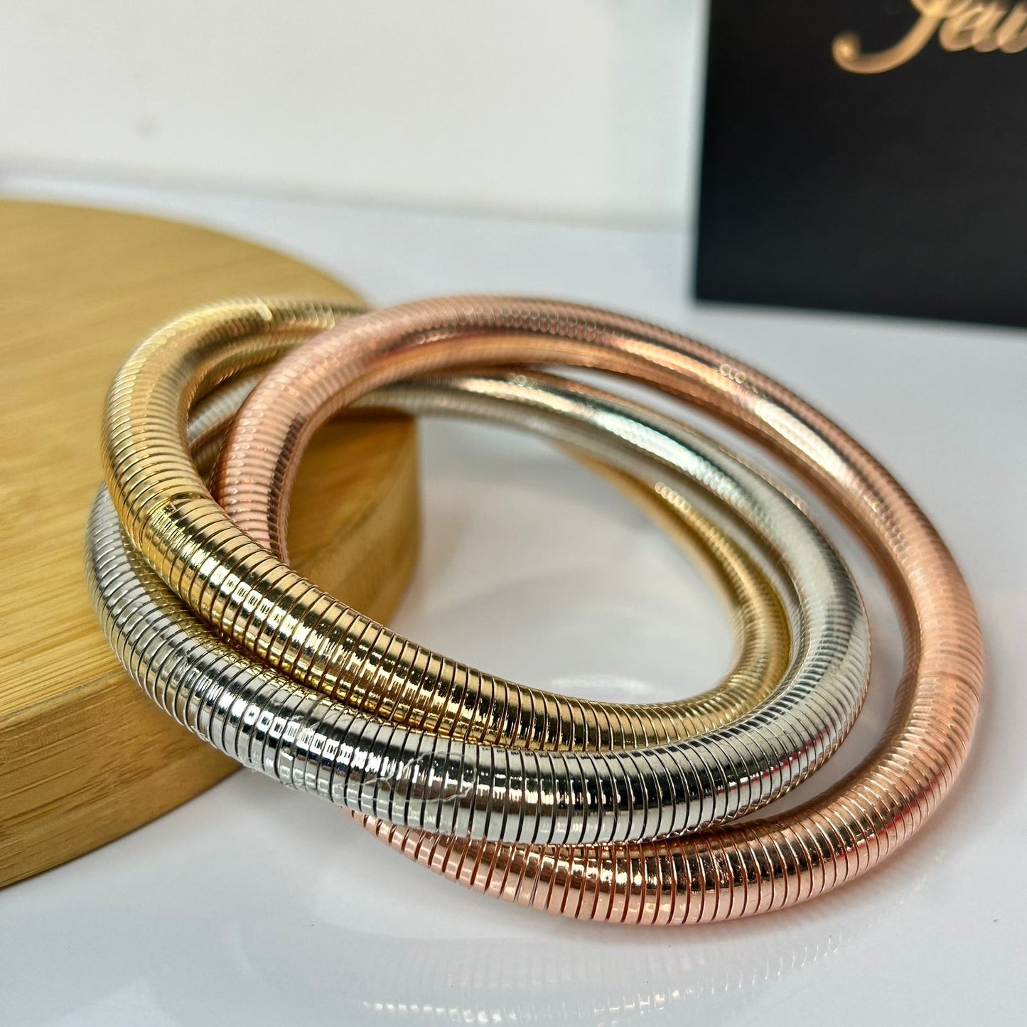 Three Toned Spiral Bracelet
