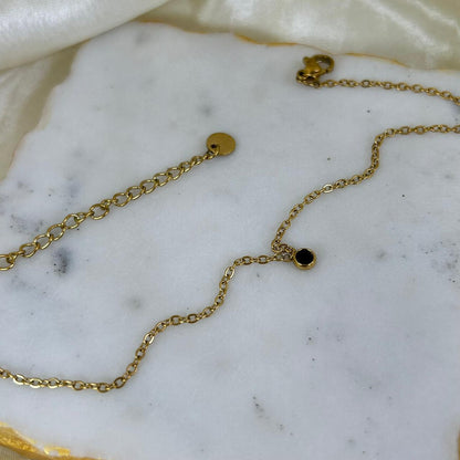 Single Black Dot Anklet