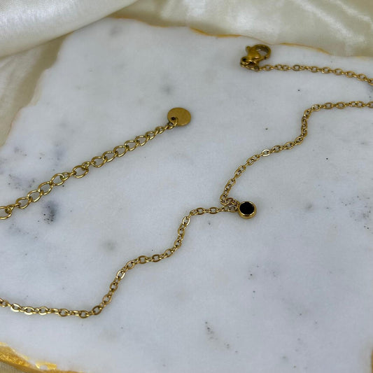 Single Black Dot Anklet