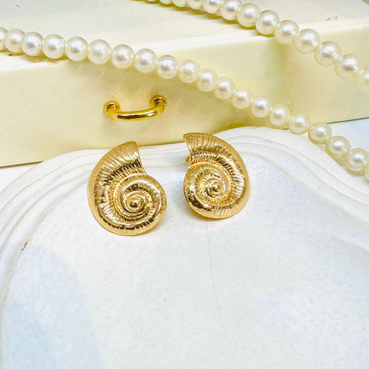 Shell 18K Statement Earrings