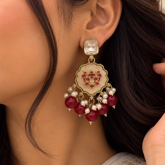 Meera Earrings ( Red )