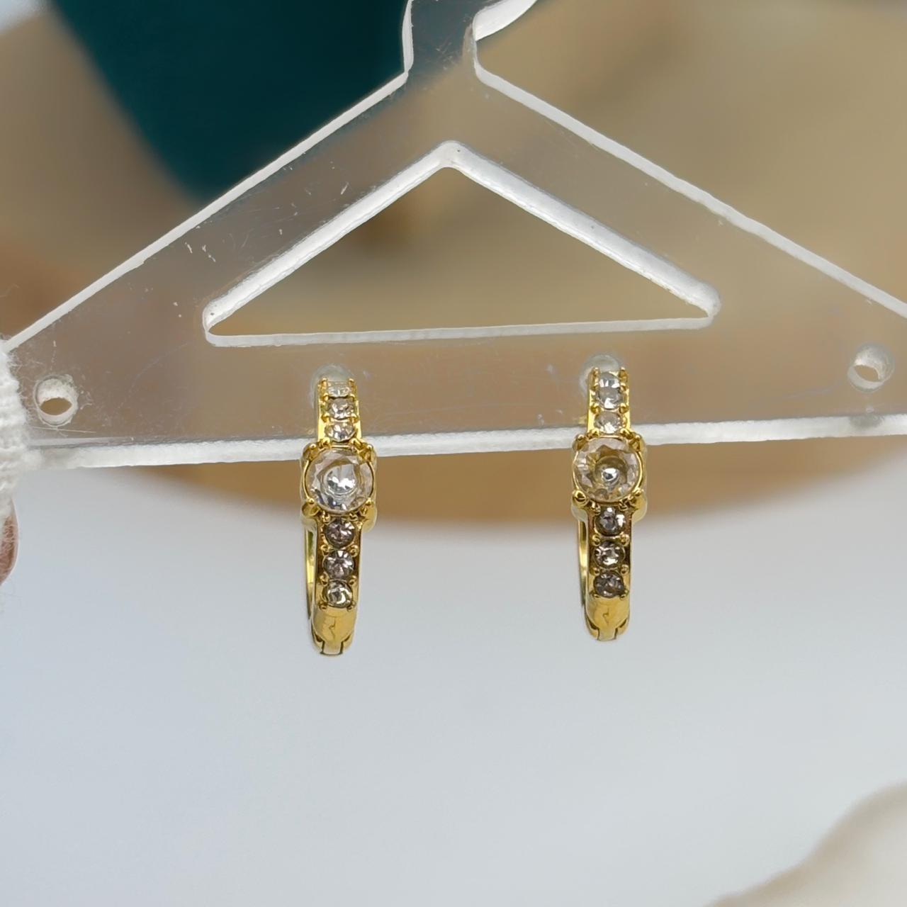 Ellie Solitaire Hoop Earrings