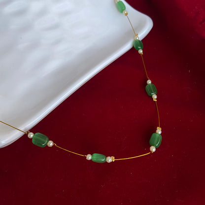 Emerald Invisible Chain Necklace