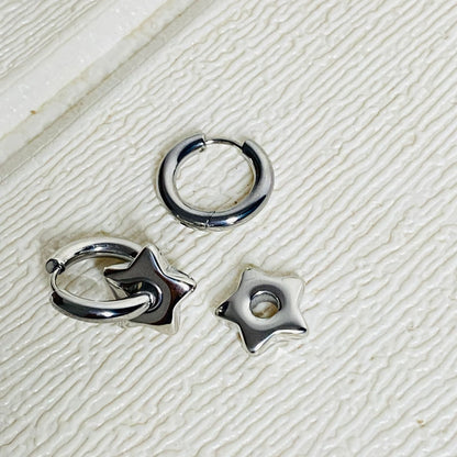 Detachable Star Hoops (Silver)