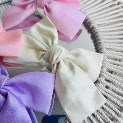 Pastel Matte Organza Bow Buckles