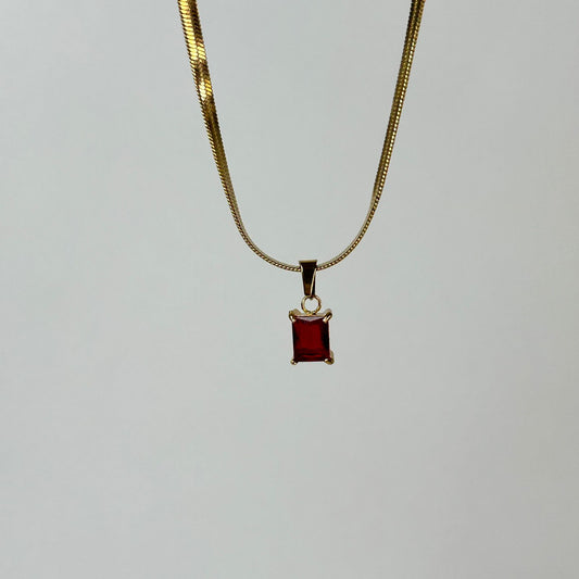 Red Solitaire Necklace