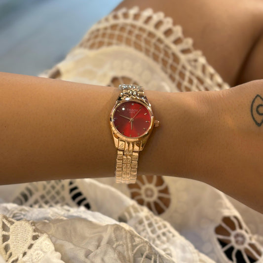 Gucci Rose Gold Red Luxe Watch