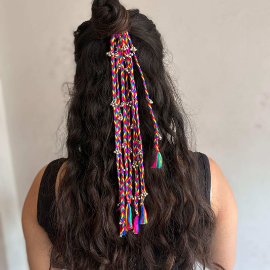 Silver Balls Tassle Hairtie