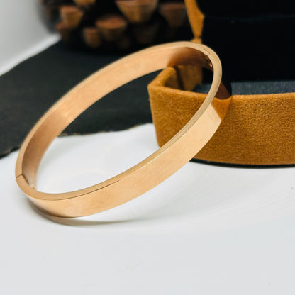 Plain Rose Gold Men's Cuff Bracelet