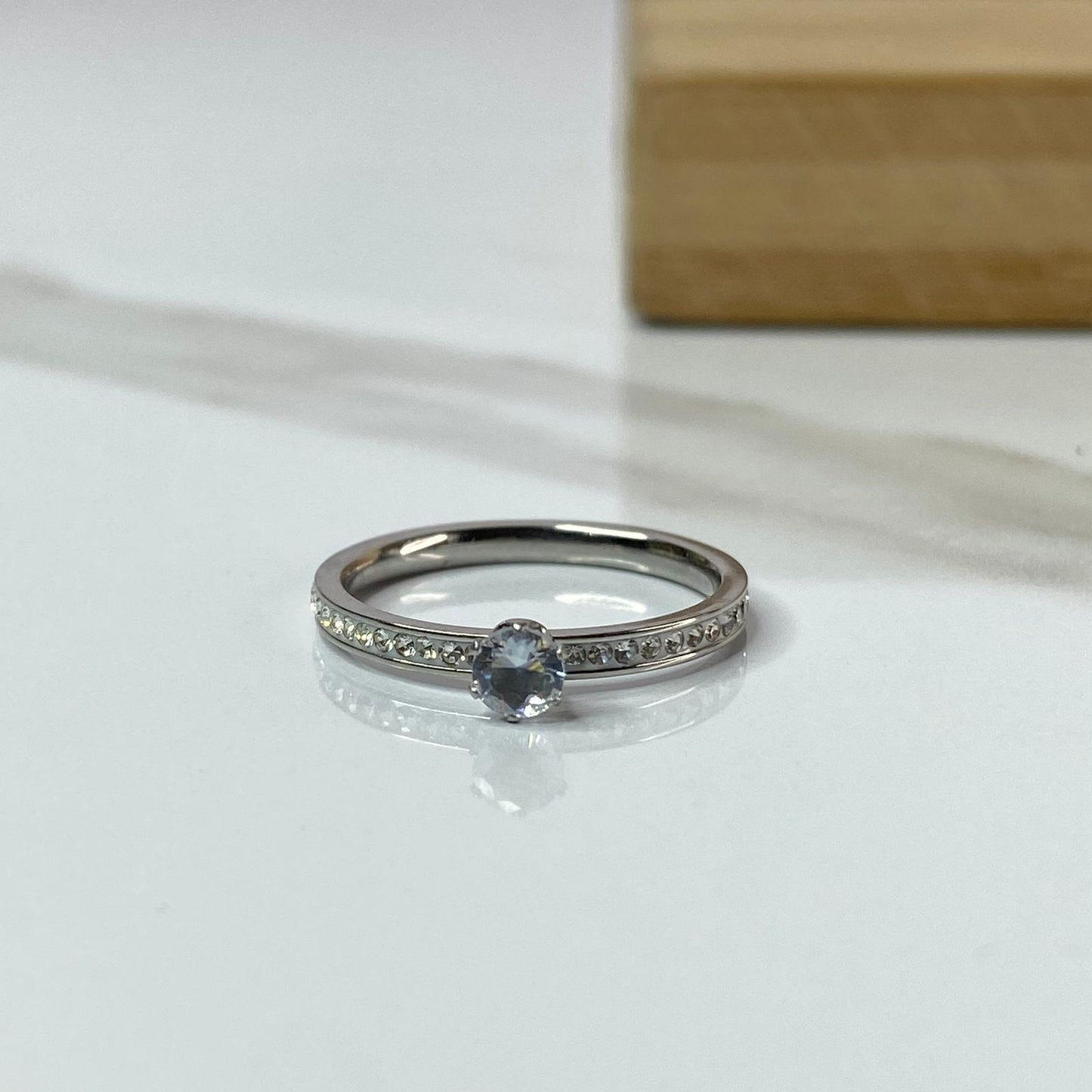 Ava Silver Solitaire Ring