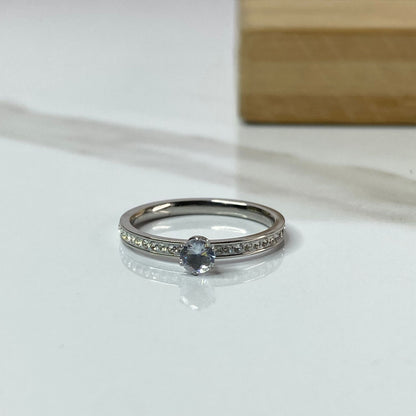 Ava Silver Solitaire Ring