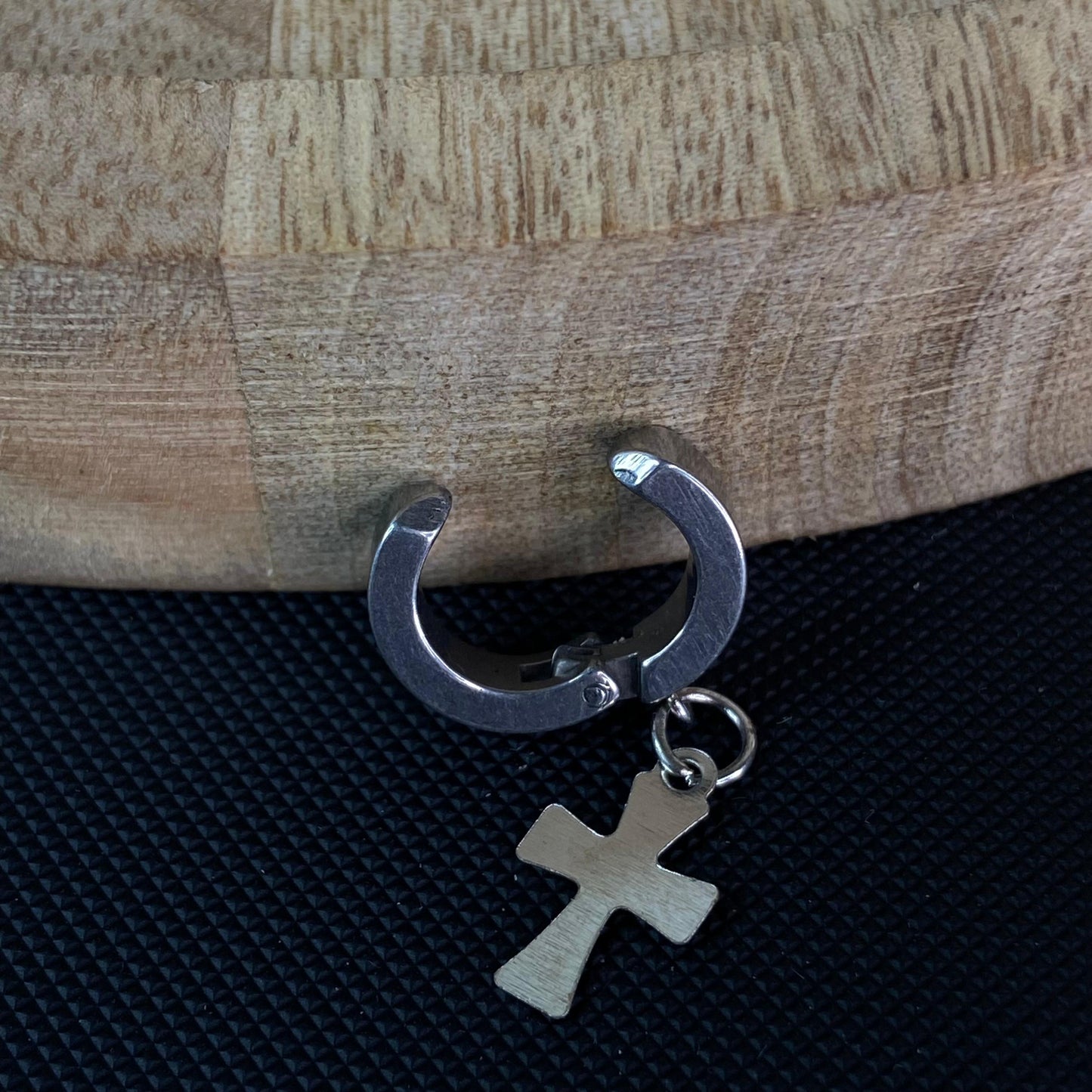 Cross #3 Men's Earring (Non-piercing)