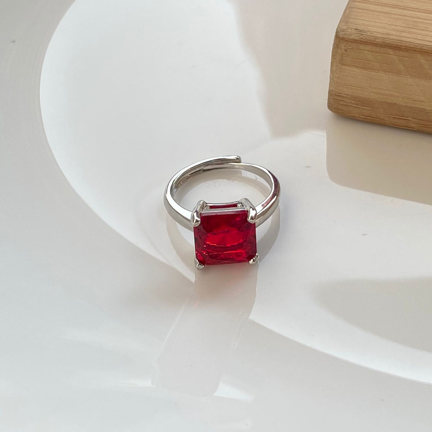 Ruby Red Solitaire Ring