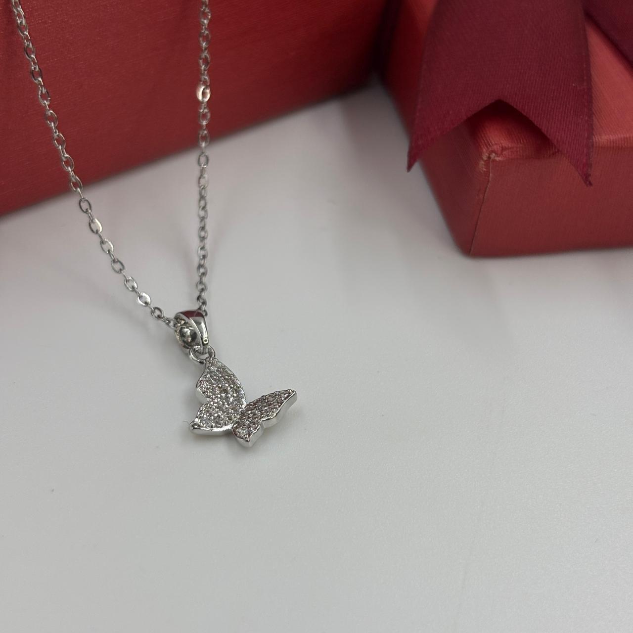 Dainty Wings Necklace ( Silver)