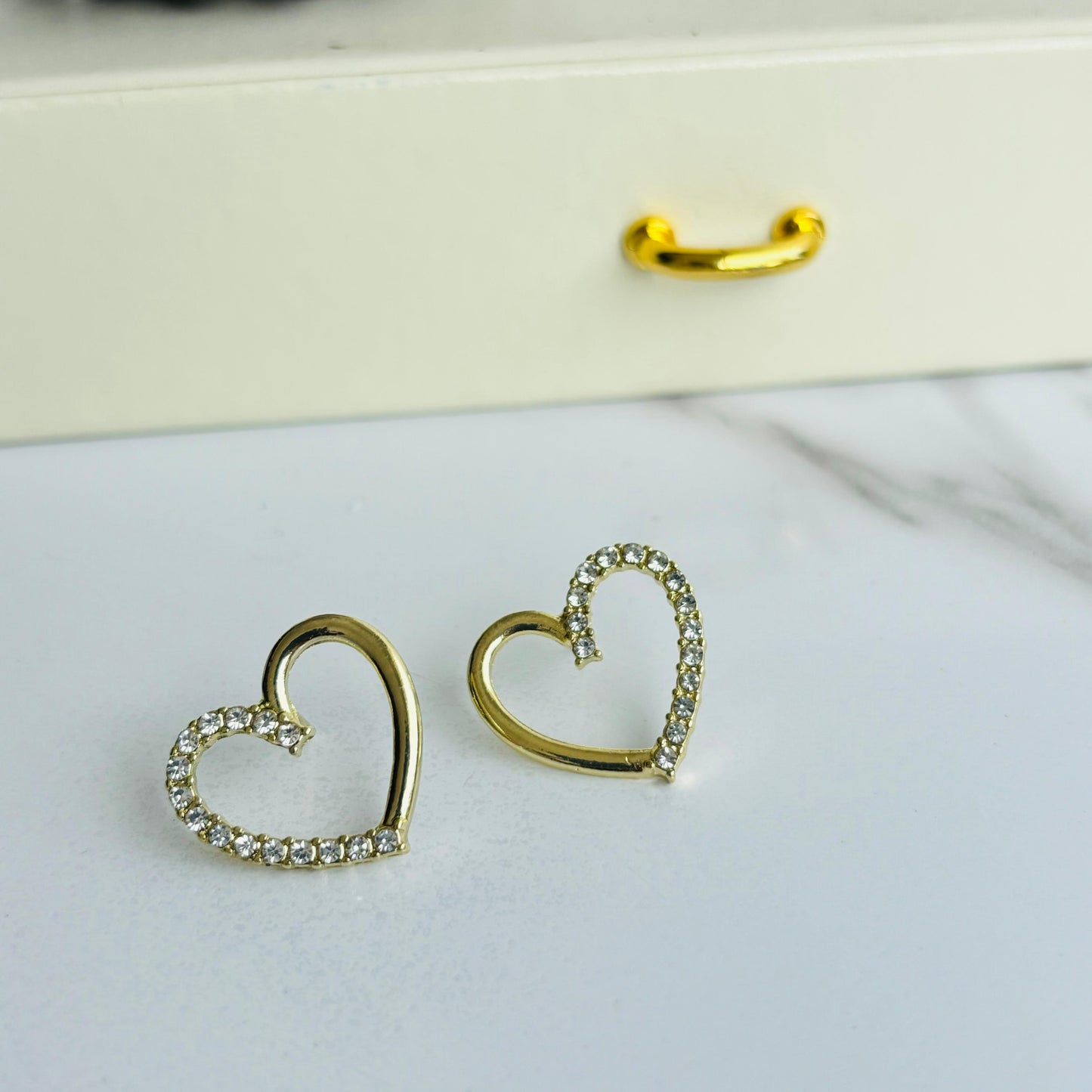 Heart Half Studded Earrings