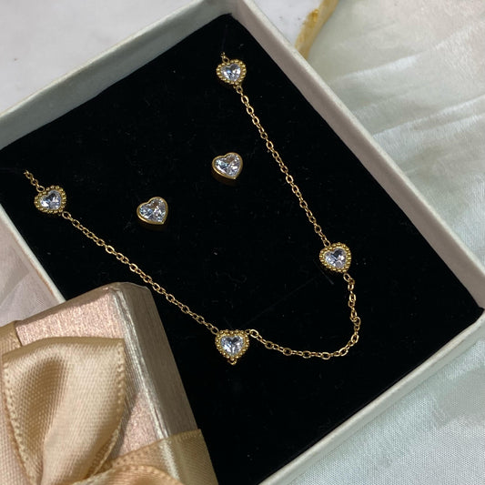 Heartiful Jewelry Set ( Necklace+ Earrings)