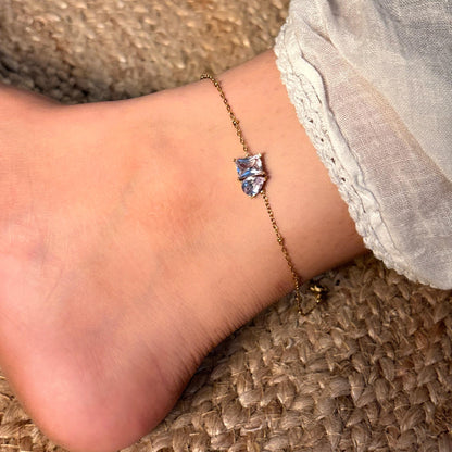 Solitaire Bling 18K Anklet