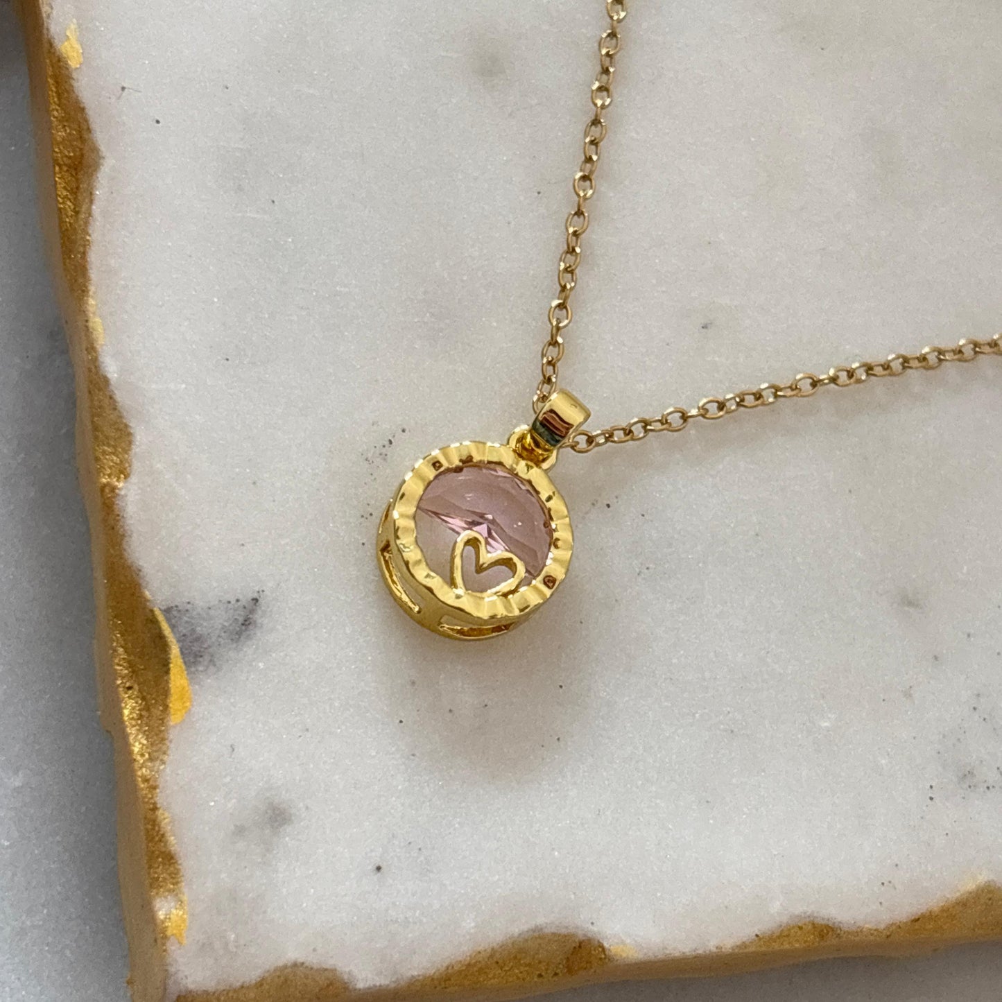 Fuschia Heart Necklace