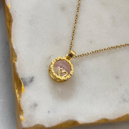 Fuschia Heart Necklace