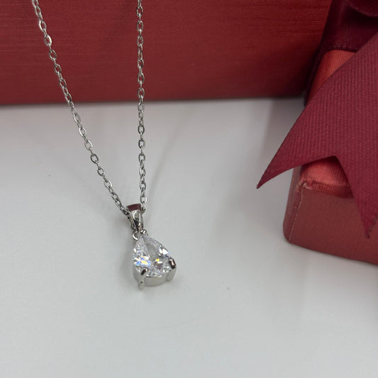 Dainty Drop Necklace ( Silver)