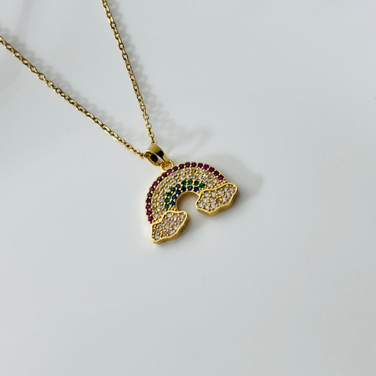 Embellished Rainbow 18K Necklace