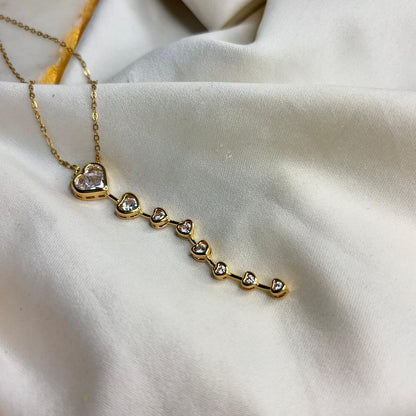 Bejewelled Heart Necklace 01 (White-Gold)