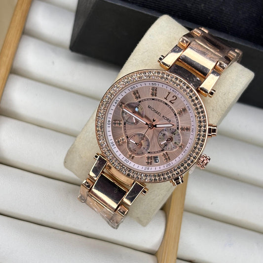 MK Rose Gold Dial Watch