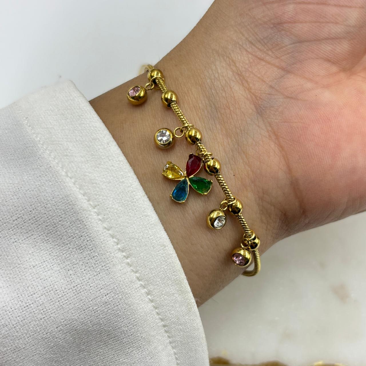 Multicolor Muse Charm Chain Bracelet