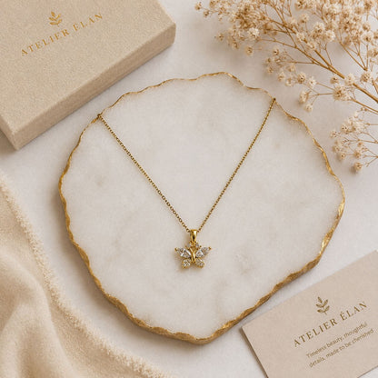 Dainty Flutterby Necklace ( Gold )