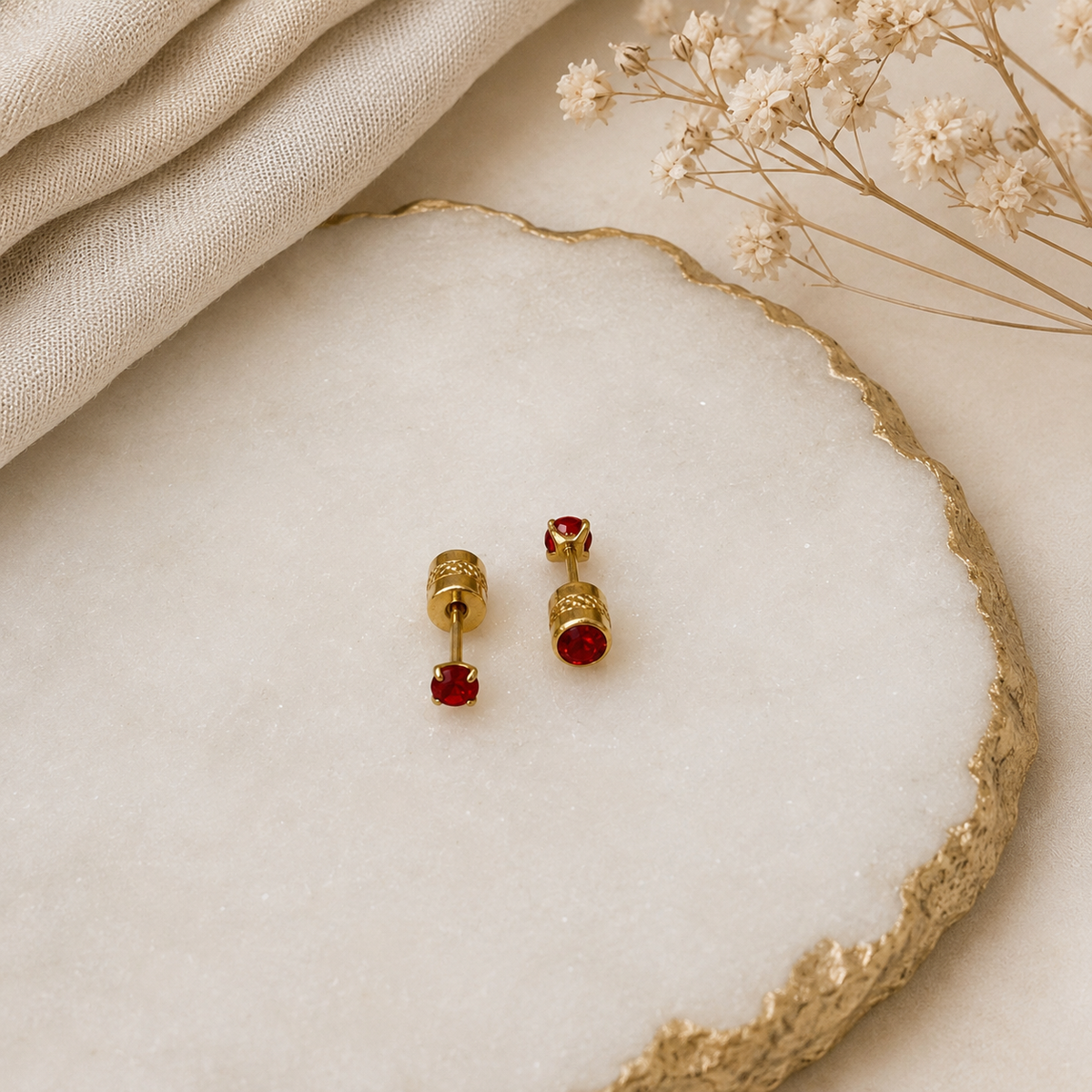 Red Mini Solitaire Flatback