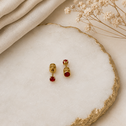Red Mini Solitaire Flatback
