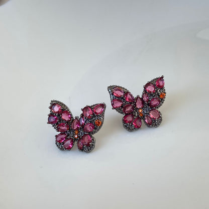 Glam Butterfly Earrings ( Pink)