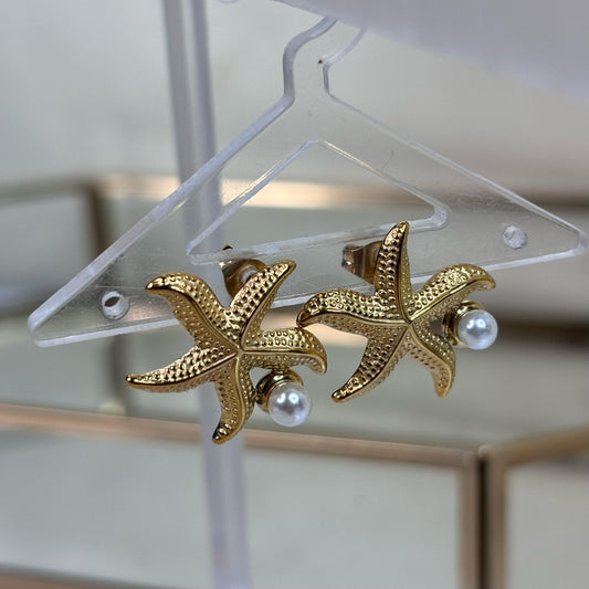 Pearl Starfish Earrings
