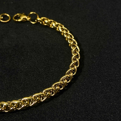 Boxy Link 18K Gold Plates Chain Bracelet