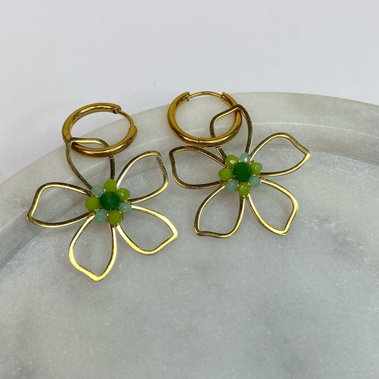 Daisy Earings-Green