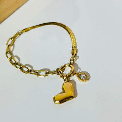 Heart Multi Charm Detachable Bracelet